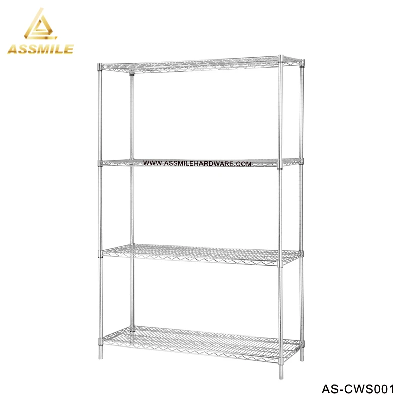 ASSMILE 24" x 60" NSF Chrome 4 Tier wire shelf with 74" Posts steel wire shelving Unit Commercial Warehouse Storage Wire Rack