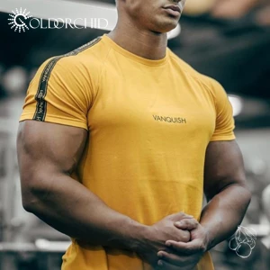 Athletic Apparel Manufacturers Yellow Running T Shirt Bodybuilding Gym Wear Men