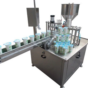 Automatic Rotary Honey / Yogurt / Jelly / Water Cup Filling Sealing Machine