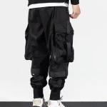 Autumn Hip Hop Tactics Casual Trousers Ribbon Harem Mens Cargo Pants
