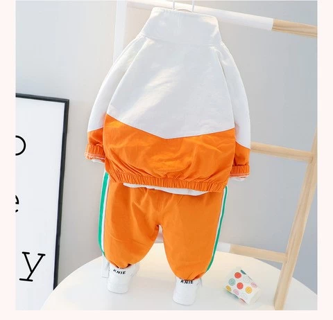 Autumn New Casual Tracksuit Long Sleeve Letter Zipper Sets Infant Clothes Baby Kid Boy Girl Clothing
