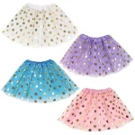 Baby Girls Polka Dot Skirts Kids Clothes Sequin Star Mesh Dresses 2-8 Years Birthday Outfits Princess Tutu Dress Tulle Skirt