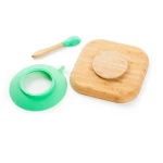 bamboo baby feeding plate with spoon CARTOON Pattern Type and Plate Dish Plate Type bamboo fibre kids dinner set