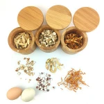 Bamboo Spice Shaker Jar Sugar Salt Pepper Herbs Toothpick Storage Bottle BBQ Spice Storage Box with Lid for kitchen accessories