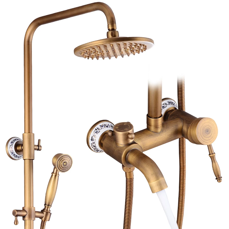 Bathroom rain shower faucet set luxury brass faucet shower set