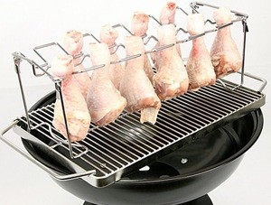 BBQ Chicken rack nomade camping portable stainless folding foldable grill