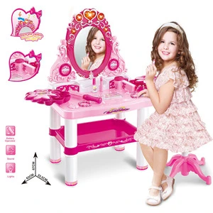 Best price girl dressing table toy with light and music