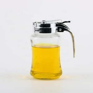 Best Selling Glass Sugar Honey Syrup Dispenser with Plastic Handle Pump Cap TB18