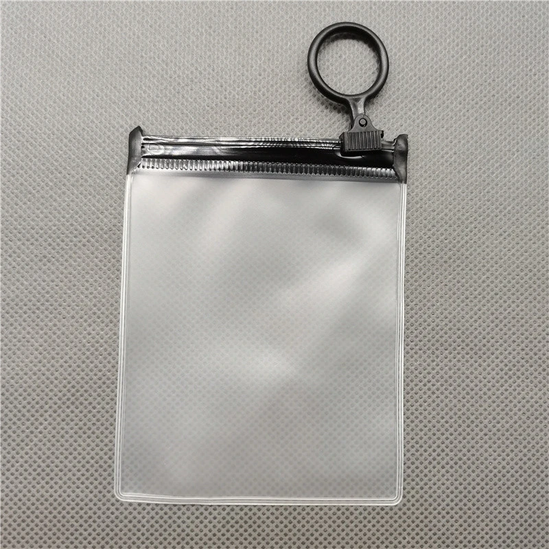 Biodegradable Custom Brand Logo Frosted Zipper Pvc Transparent Travel Bags Makeup Cosmetic jewelry Zip lock Slider Packaging Bag