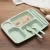 Import Biodegradable Wheat Straw Kids Food Divided Snack Plate Tray with Flatware Set Plastic 4/5 Compartments Egg Tray Plate from China