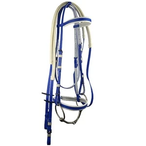 Blue color PVC soft horse bridle