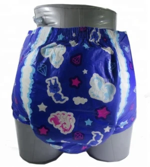 Blue M Size Thickest ABDL printed adult baby diapers