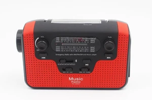 Bluetooth Radio Solar Hand Crank NOAA Alert Weather Radio with Alarm LED Flashlight Emergency Am/Fm/Sw/Wb Radio