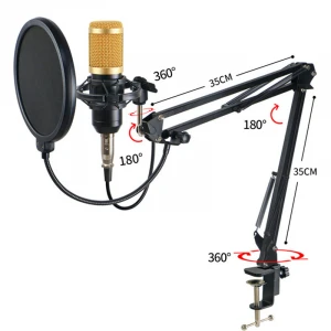 BM800 professional usb recording studio condenser microphone mic with V8 sound card for karaoke gaming podcast live streaming