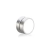 Bomei Hot Wholesale Fine Jewelry Soild Circle 316L Stainless Steel White Color Epoxy Resin Small Stud Earrings Jewelry