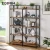 Import Bookshelf metal frame and wooden home luxury furniture five rows height modern decoration bookshelf from China