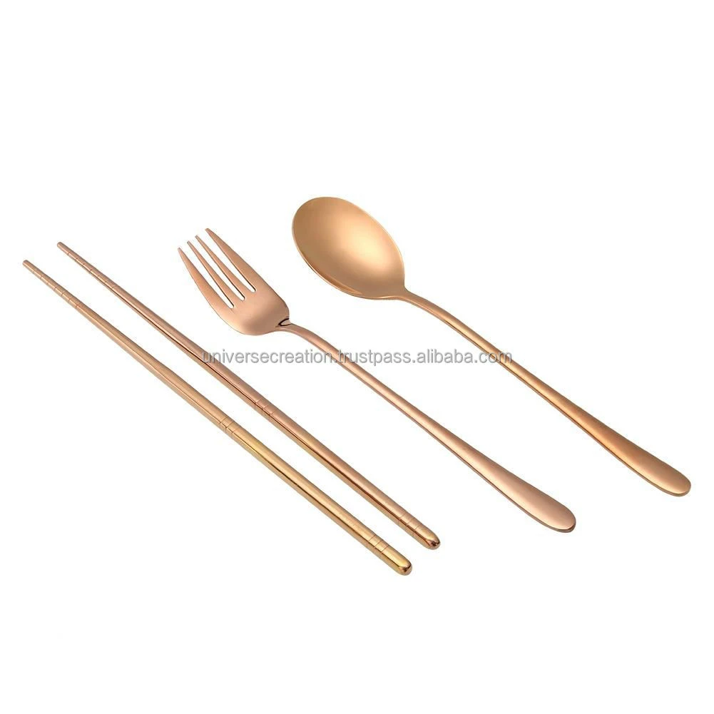 Brass Cutlery Flatware dinner Eating Utensils cutlery Serving Forks Spoons Knives Dessert Forks spoon set