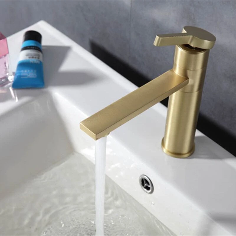 Brushed Gold Bathroom Wash Face Taps Basin Faucet