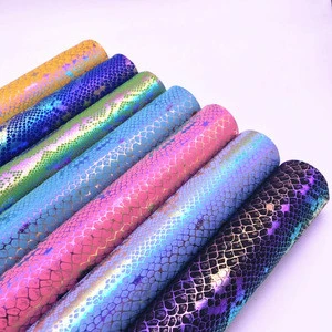(BY6213) Wholesale Iridescence Serpentine Leather Fabric For Bags Bows
