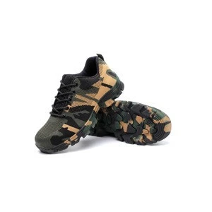 Camouflage Canvas Surface Pu Shoe Sole Anti Smashing Anti Penetration Double Steel Double Protection Safety Shoes