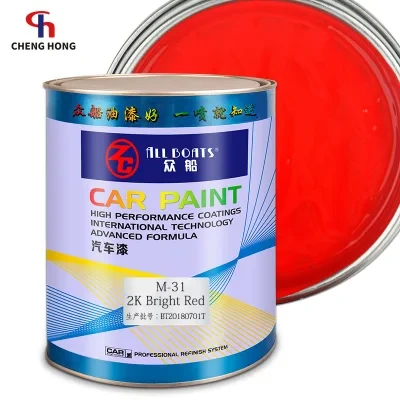 Car 2K Mix Colorful Paints Bright Red Solid Color Auto Top Coating Metallic Automotive Paint