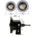 Car LED Lens 30W 12V 6000K 76mm 89mm COB Angel Eye Fog Light Daytime Running Light