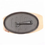 Cast iron Removable Handle Fried Beef Fajita Plate Steak Pan