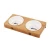 Import Ceramic Pet feeder Bowls with Bamboo Table for your dog and Cat, Ceramic cat feeder bowls set with bamboo stand from China