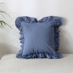 Charmcci 600121 Nordic 100% Cotton Cute Throw Cushion Cover Ruffled Luxury Cushion Cover Square Sublimation Pillow case Blank