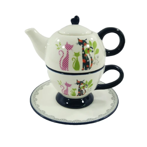 Cheap ceramic teapot custom design coffee cup sets and coffee tea cup plate set