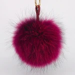 Cheap custom design animal fur pompoms fashion trendy fake fur accessory for bags FT042