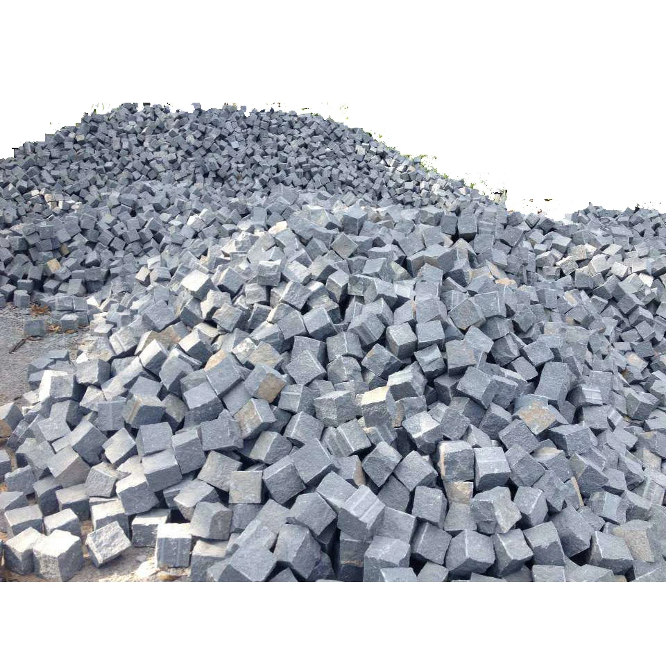 Cheap Natual Split Dark Grey Granite Patio Cobblestone Driveways Pavers Stone for Sale