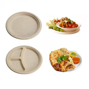 Cheap price Chinese bulk dinner biodegradable raw materials paper plate 7inch