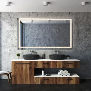 Chic Design Crystal Lighted LED Vanity Mirror with Antifog and Touch Dimmer