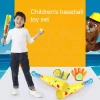 Children Baseball Game Set Foam Soft Safety Sports Indoor Outdoor Activity Toy Simulation Modeling Cool Lighting Wheel Kids Gift