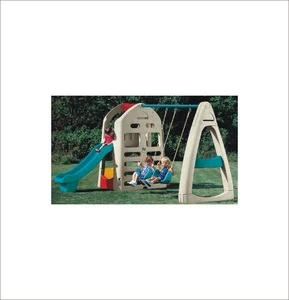 Children Outdoor Plastic Toys Combination Slide and Swing Playground Equipment