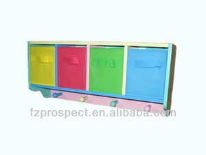 children wooden storage cabinet with 3 non-woven drawers