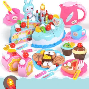 Children&#39;s birthday cake toy 1-3 years old boys and girls puzzle kitchen toys 86 pieces