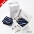 Import Chinese Supplier Royal Blue Stripes Mens Wedding Suit Tie Cufflink Hanky Set Polyester Necktie Gift Set for Wholesale from China