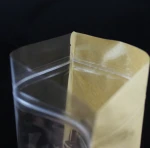 Clear Front Brown Kraft Paper Tin Tie Tab Lock Bags, Brown Bakery Bags with Window Wax Kraft Paper Bags