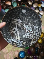Coconut  lacquer bowl, Coco sea shell inlaid bowl, Coco bowl from Vietnam