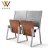 Import college furniture 2 seater school chair and desk  metal lecture hall student university folded desks from China