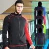 Color Block Mens Fitness Apparel Running Gym Jacket With Hoody