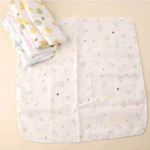 Colorful printed handkerchief 100% muslin cotton face cloth wash cloth white face cloth