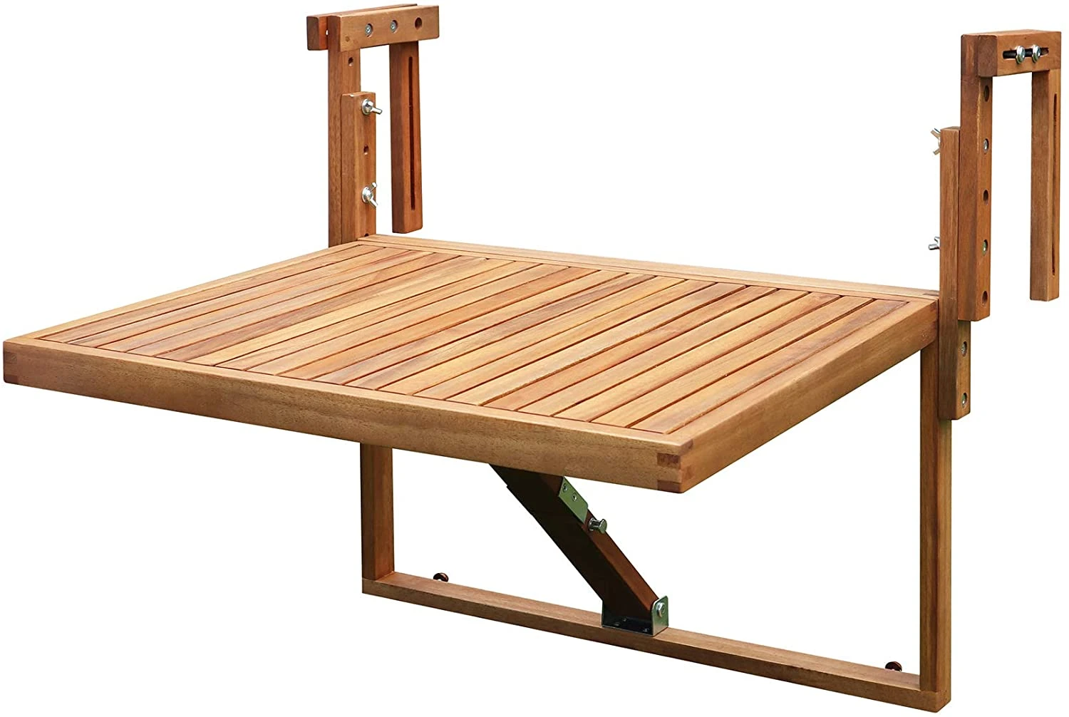 Combohome Adjustable FSC Acacia Wood Bamboo Balcony Folding Desk Table