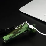 Compass and Flashlight USB Recharge Double Arc Cigarette lighter Waterproof Plasma Lighter Windproof Electronic Lighter