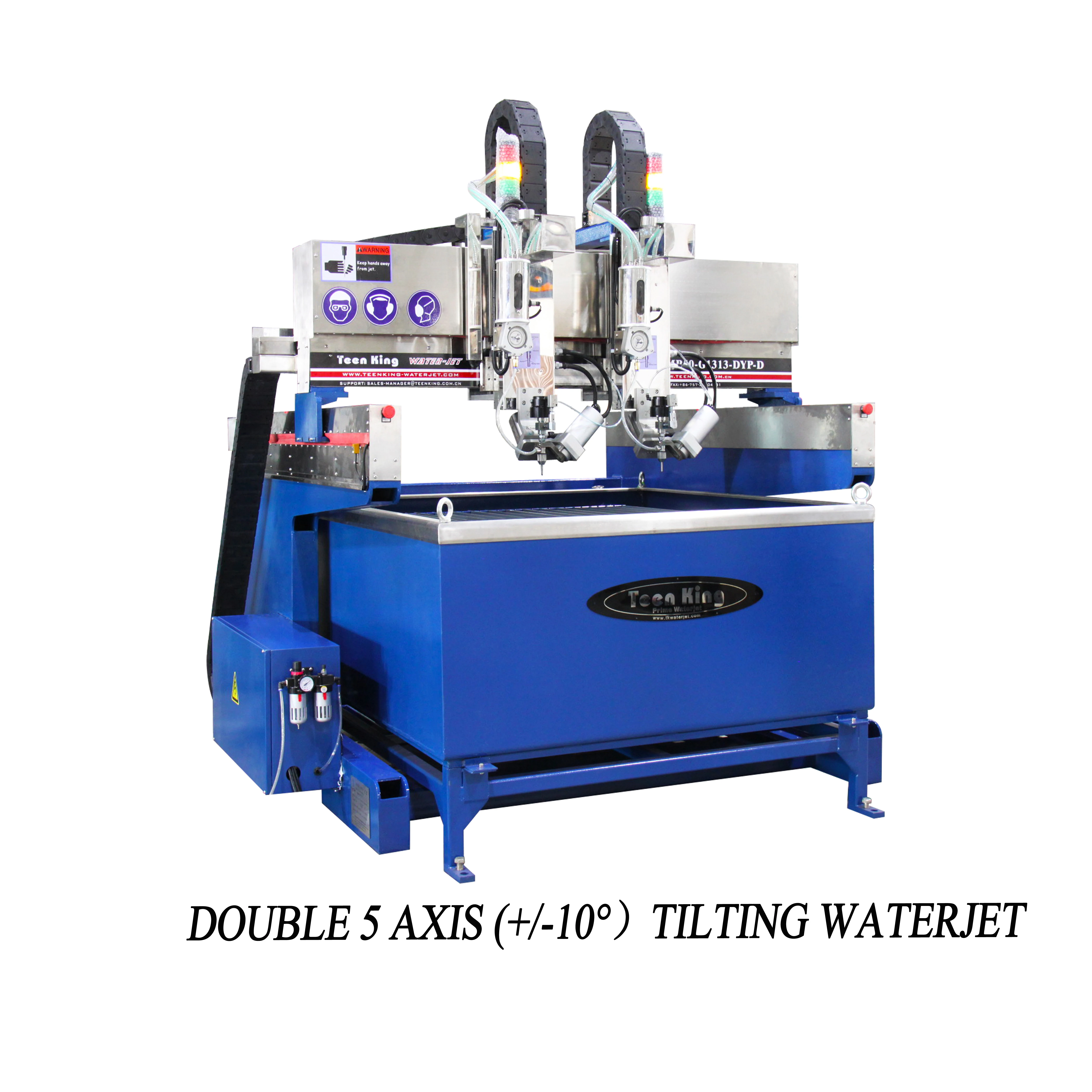 Concise style water-jet machine with Dual Dynamic tilting heads cnc waterjet