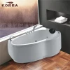 Corner Rectangle Acrylic Whirlpool Massage Bathtub combo hotel bathroom spa tub with pillow