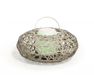 Couture Jardin Curl Mediterranean Style Design Waterproof Rattan Led Lantern Unique Shape Curl Lamp For Home Decor