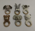Crochet Elephant rattle knitting teether ring baby chew toy baby teething rattle amigurumi rattle baby Shower gift teething toys